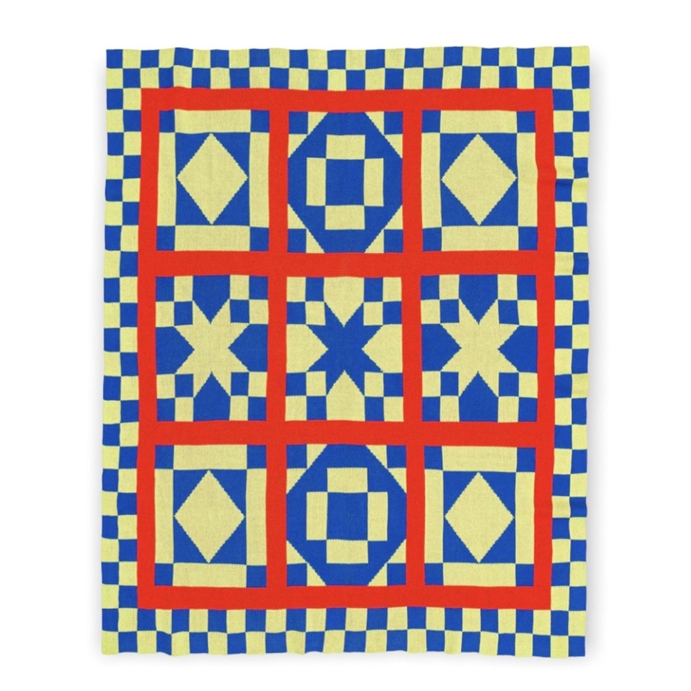 Verloop. Knit Throw. American Folk Art Pattern. 50x60” NWT.